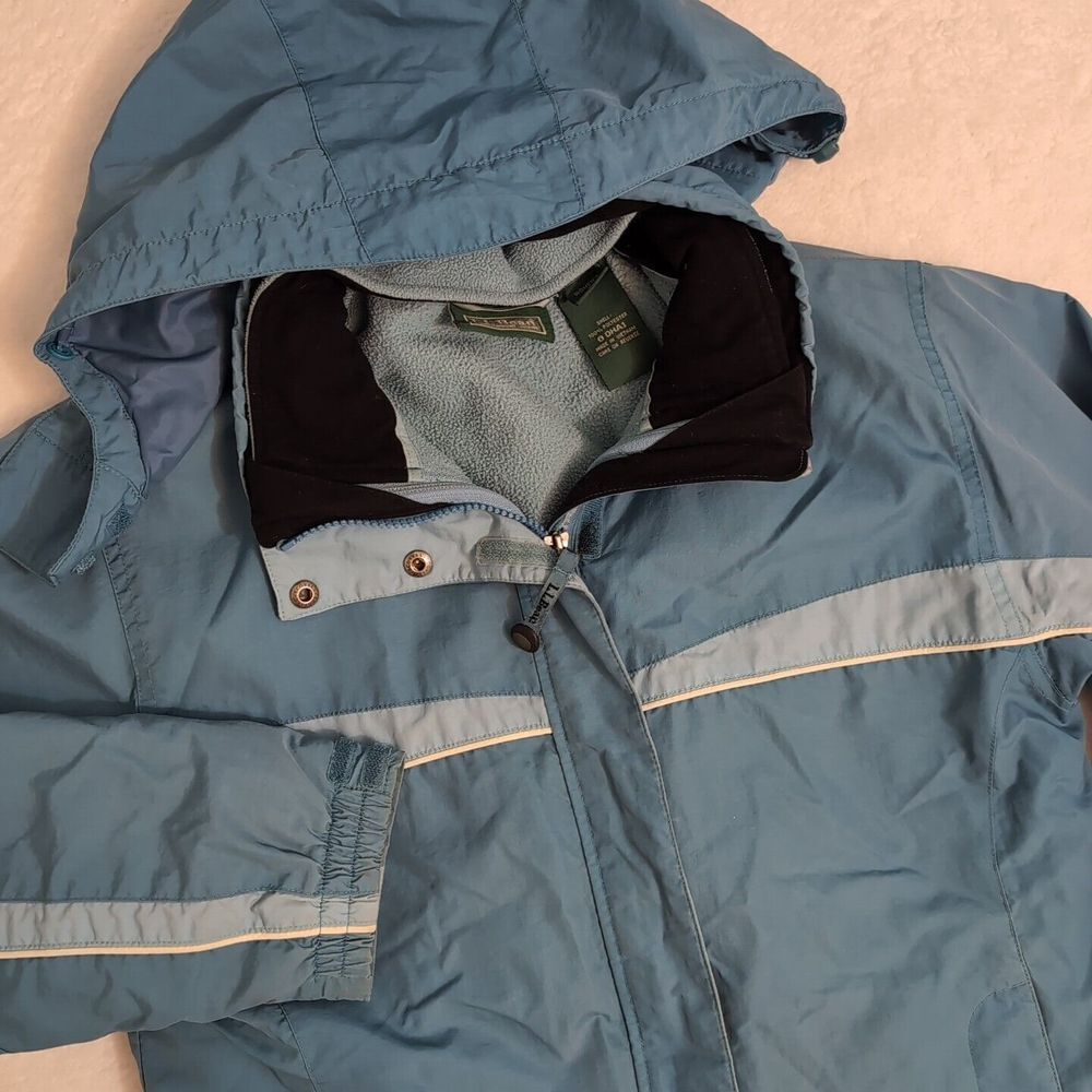 LL Bean Teal Winter Coat with Packable Hood and Removable Fleece Liner Women's S